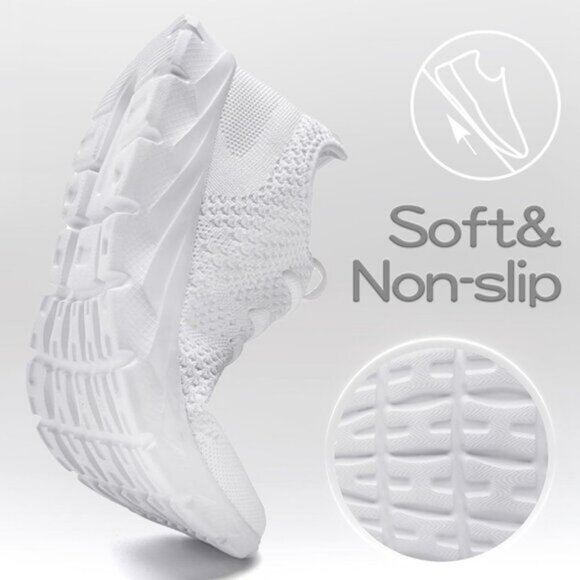 ⚡Mens White Running Fashion Tennis Walking Lightweight Athletic Sneakers - Picture 5 of 7